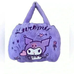 Carry Pillow Zip Out 3x5" Blanket KUROMI travel CUTE
Portable hand bag purple